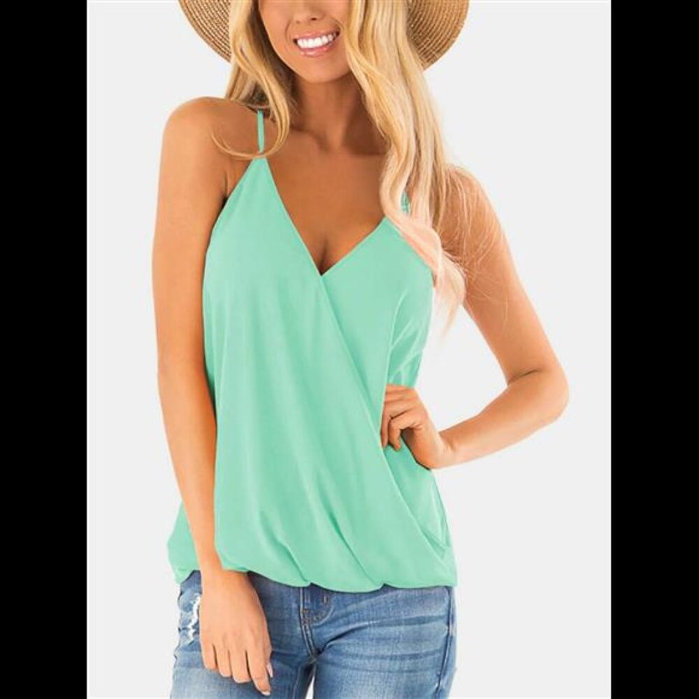 Full Size Surplice Spaghetti Strap Top